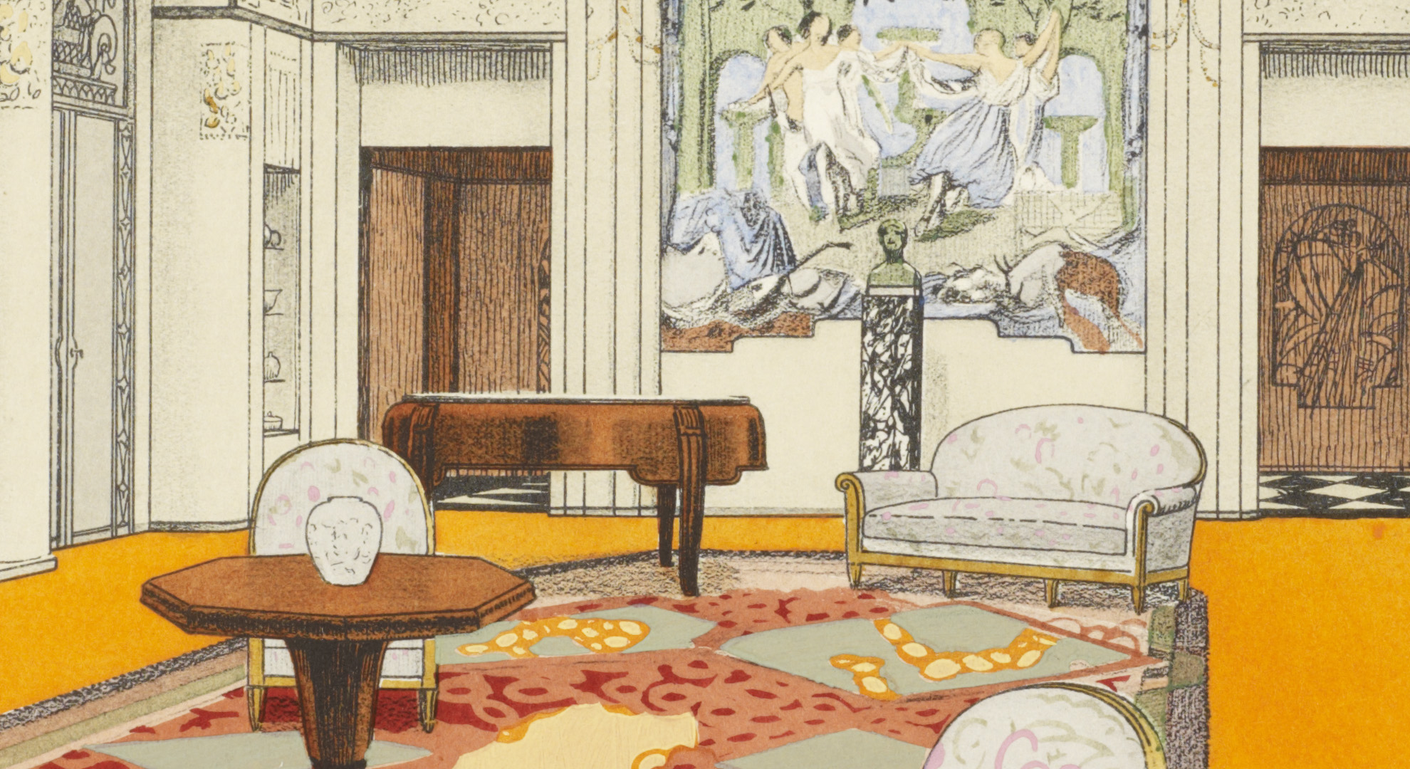 Portfolio plate depicting a grand room