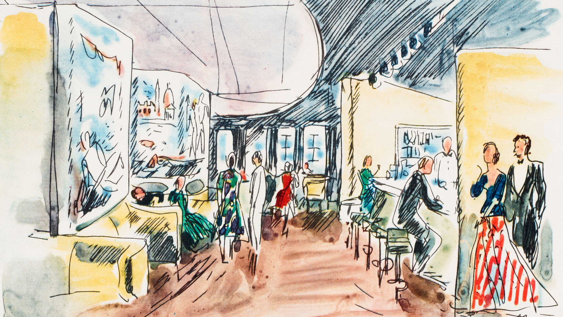 Illustration of a cruise ship lounge